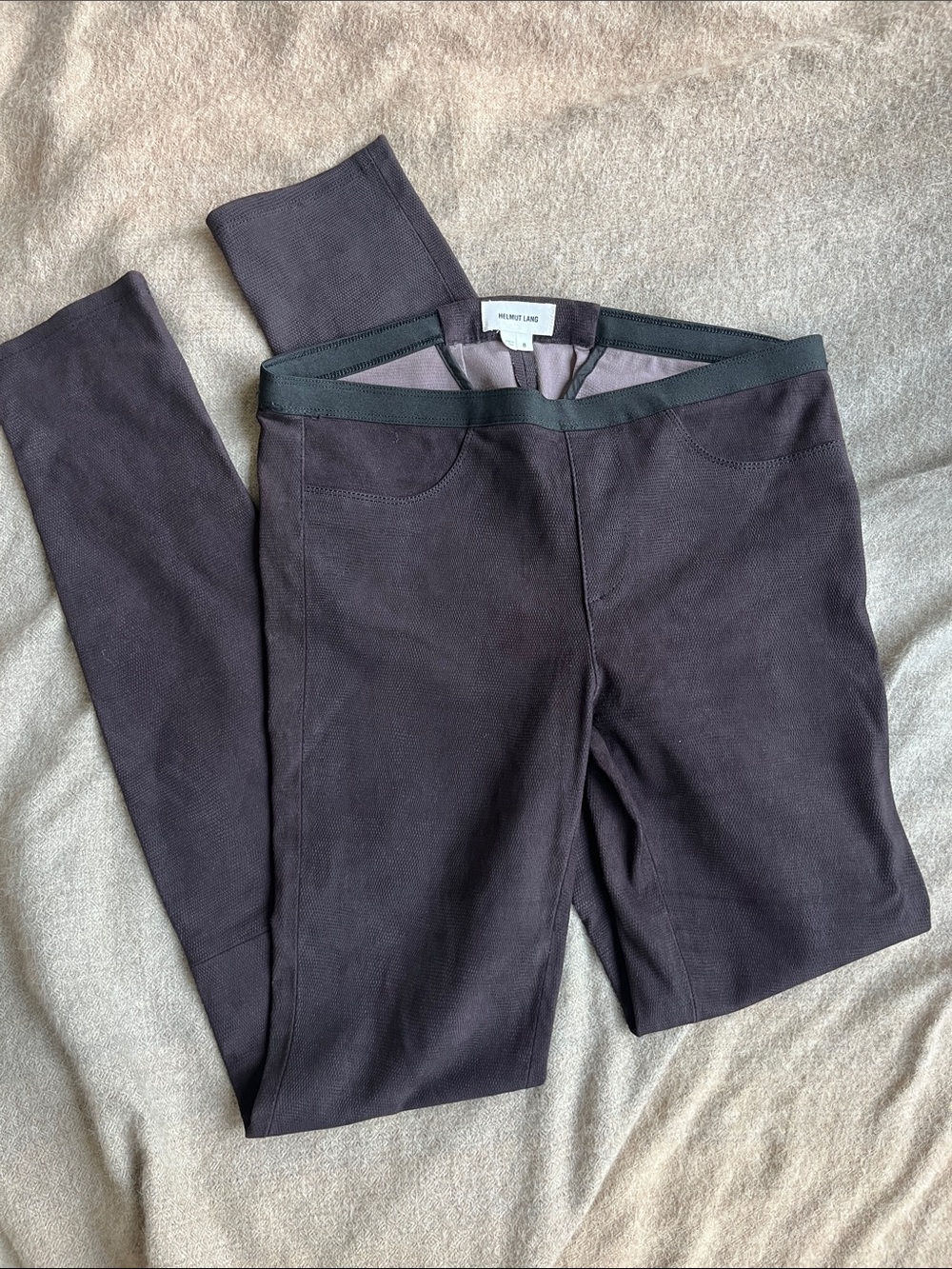 Helmut Lang stretch lambskin leather skinny pants